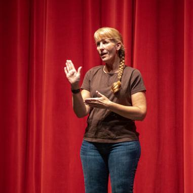 American Sign Language interpreter Bonnie Kurienkmr studio